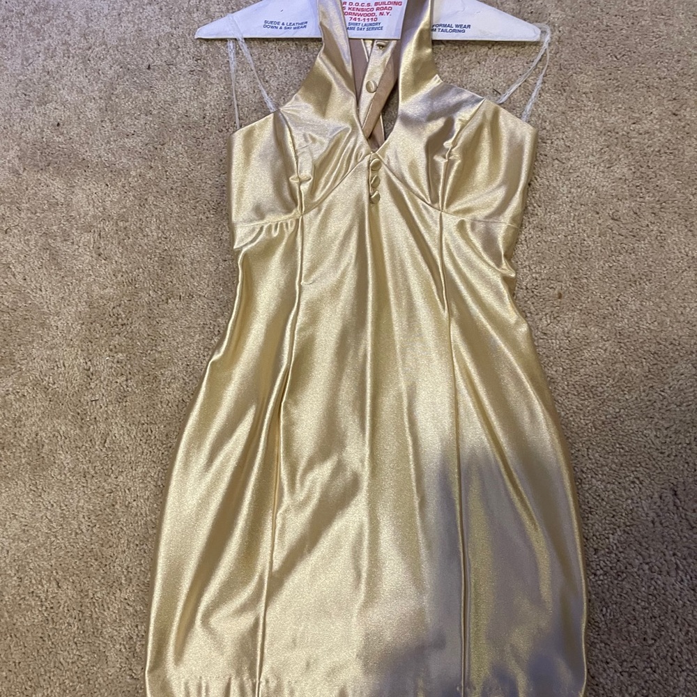 Roberta Gold Halter Style with Cris cross back